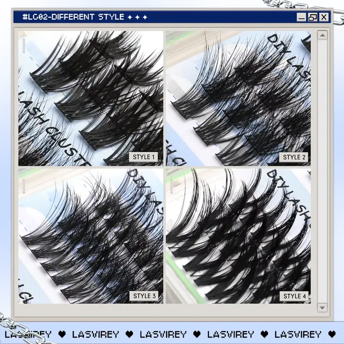 Lasvirey Kit de faux cils en touffes à faire soi-même : extensions