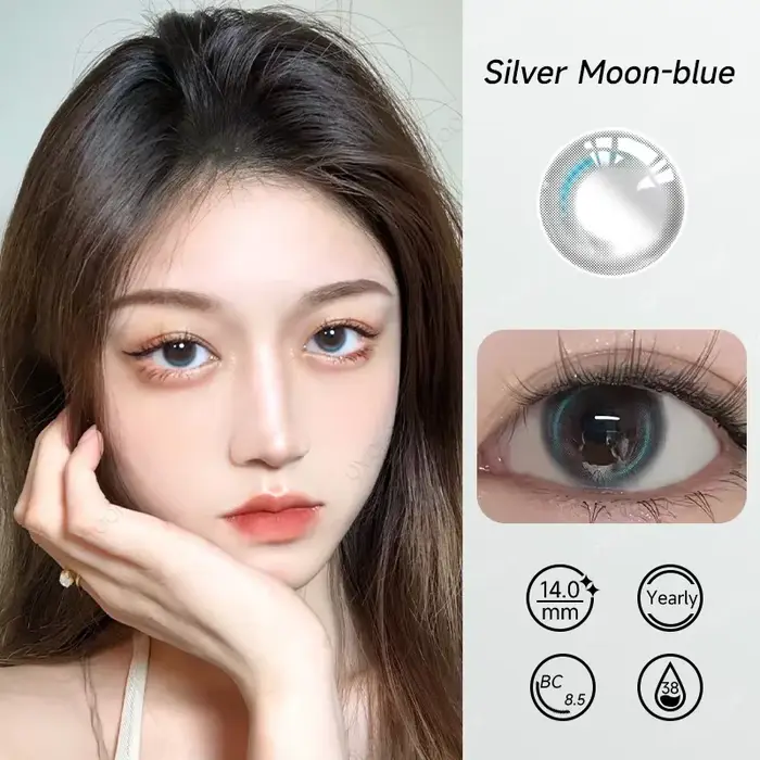 2PCS/PAIR lentilles de Contact lune bleue
