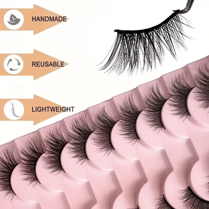 10 paires de cils épais effet œil de chat