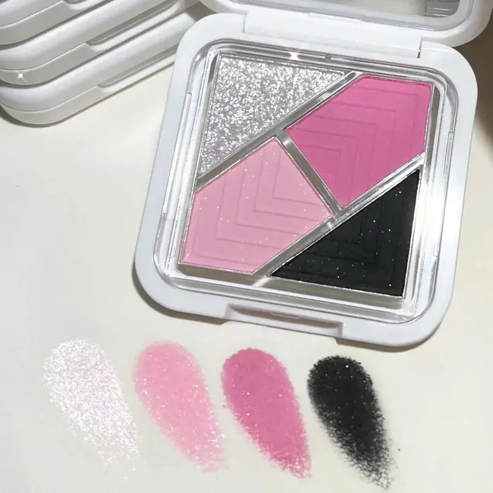 4 couleurs Palette d'ombres à paupières mat paillettes vert fard
