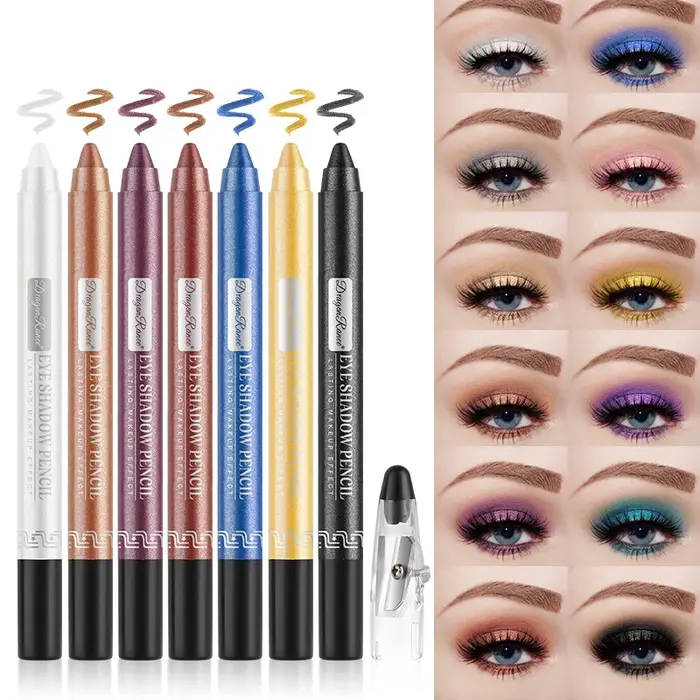 Bâton de crayon de fard à paupières nacré bleu métallisé