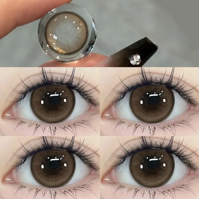 YIMEIXI 2 pièces Contacts colorés pour les yeux Nature marron