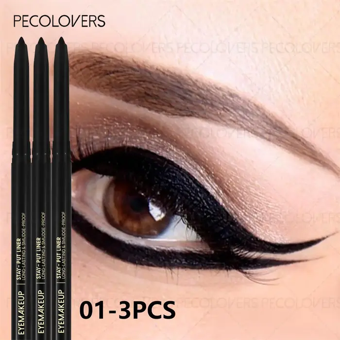 3 crayons pour les yeux noirs, imperméables, résistants à la sueur, eye-liner noir, adaptés aux débu