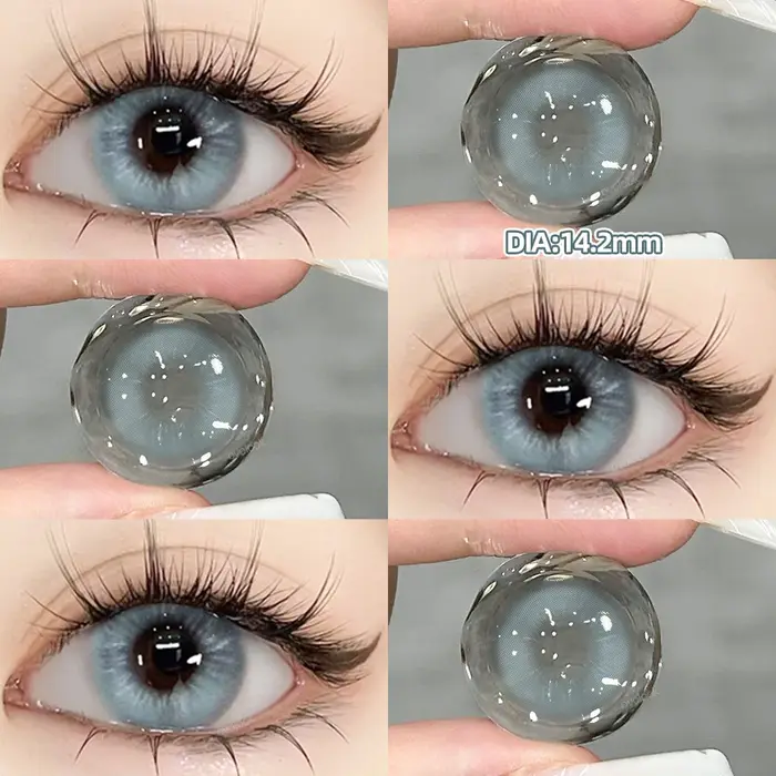 OVOLOOK-2pcs lentilles bleues naturelles prescription lentilles de Contact colorées pour les yeux my