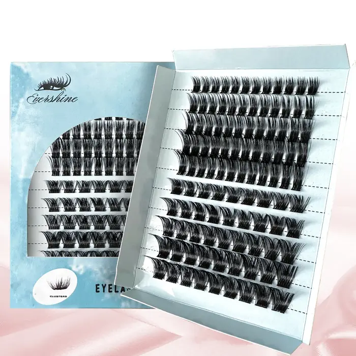 Faux-Cils en Faux Vison Naturels Réutilisables, Mélange de Cils Segmentés, Très Doux, Grande Boîte, Abordable GT, DIY