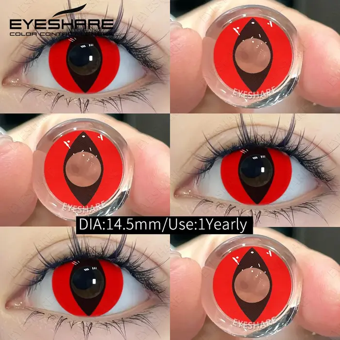 EYESHARE Halloween lentilles de contact rouges 2 pièces