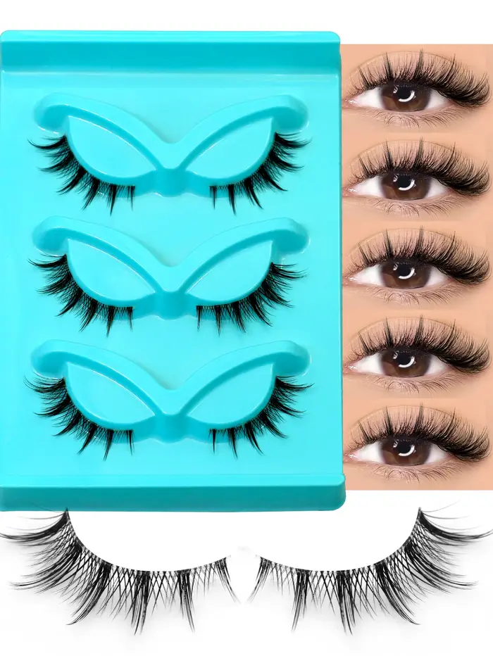 VELTRINAY 3 paires de faux cils d'aspect naturel