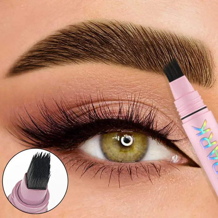 Crayon à sourcils 3D 3 couleurs, noir, avec brosse, crème à sourcils, maquillage anti-bavures, imper