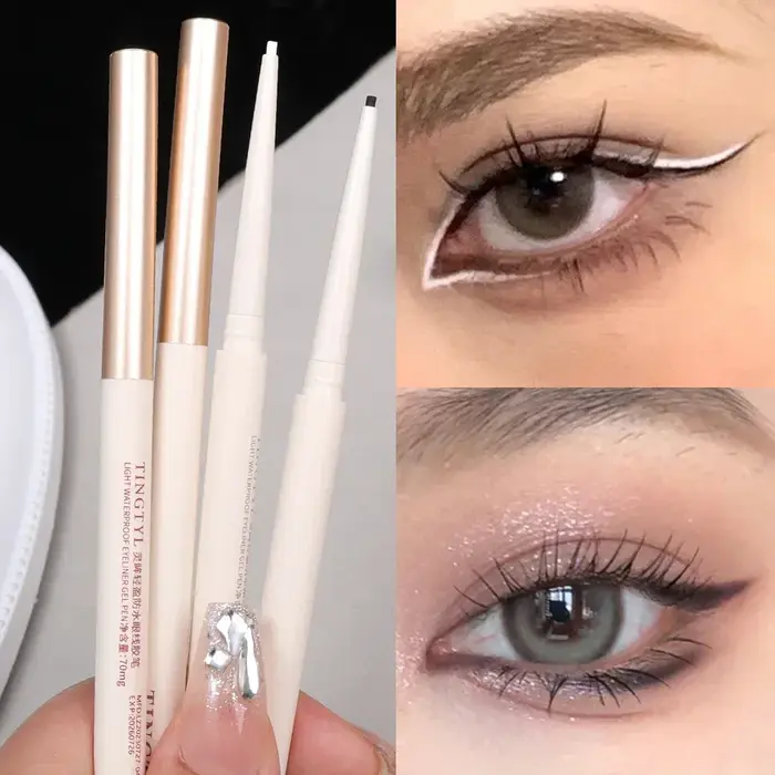 Crayon Eyeliner Coloré Waterproof, Pigment Coloré, Longue Durée, Noir et Blanc, Stylo Gel Eye Liner, Maquillage des Yeux, Cosmétiques