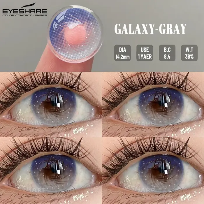 EYESHARE 1 paire de lentilles de Contact violettes pour les yeux rose