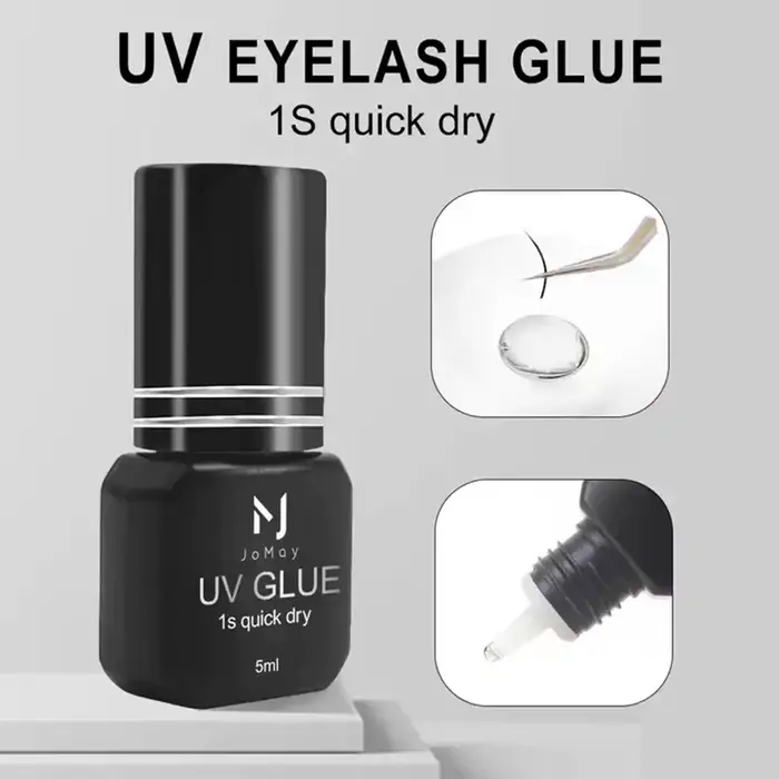 JOMAY 10 bouteilles 5ml colle UV pour cils séchage rapide en 1 seconde 75 jours colle durable pour c