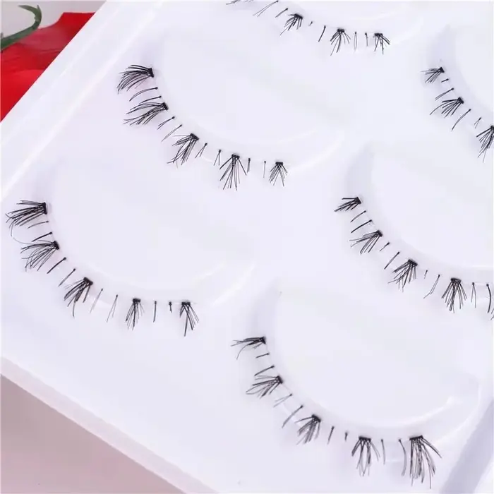 5 paires de cils inférieurs Pack 8 Styles différents sous les cils cils inférieurs doux 100% cils inférieurs à bande transparente faits à la main nouveau