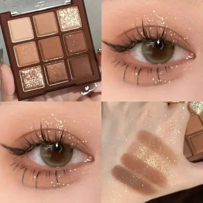 Palette de fards à paupières chocolat 9 couleurs