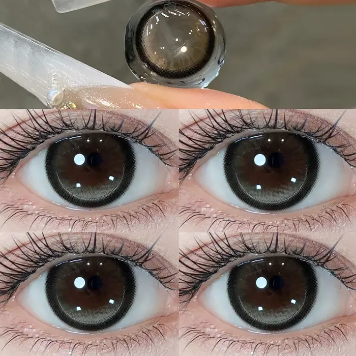 Deux paires de lentilles de Contact de couleur des yeux noirs de grand diamètre
