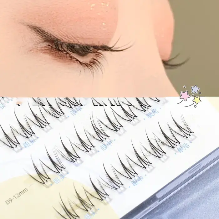 6 rangées de faux cils sans colle dans un seul cluster
