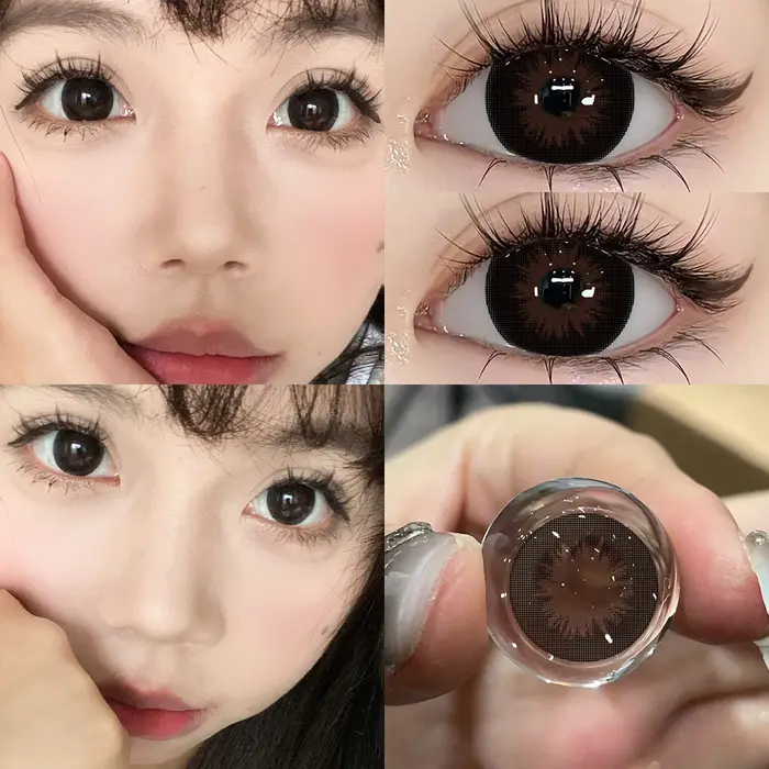 Bio-essense 1 paire de lentilles noires à grands yeux 14.5MM