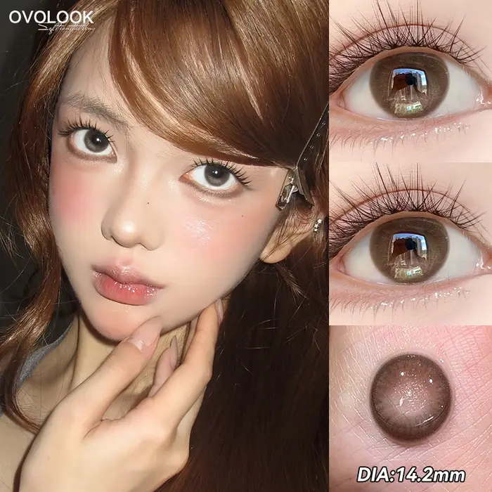 1 paire de lentilles de Contact série rose pour les yeux beauté élèves maquillage