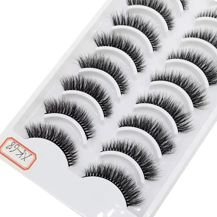 Extension de faux cils en vison, naturels, longs, faits à la main, volume 3d, maquillage, 10 paires,