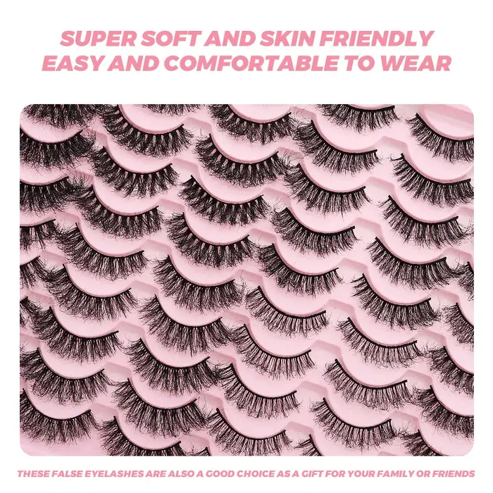 40 paires de cils de vison moelleux doux maquillage épais Faux