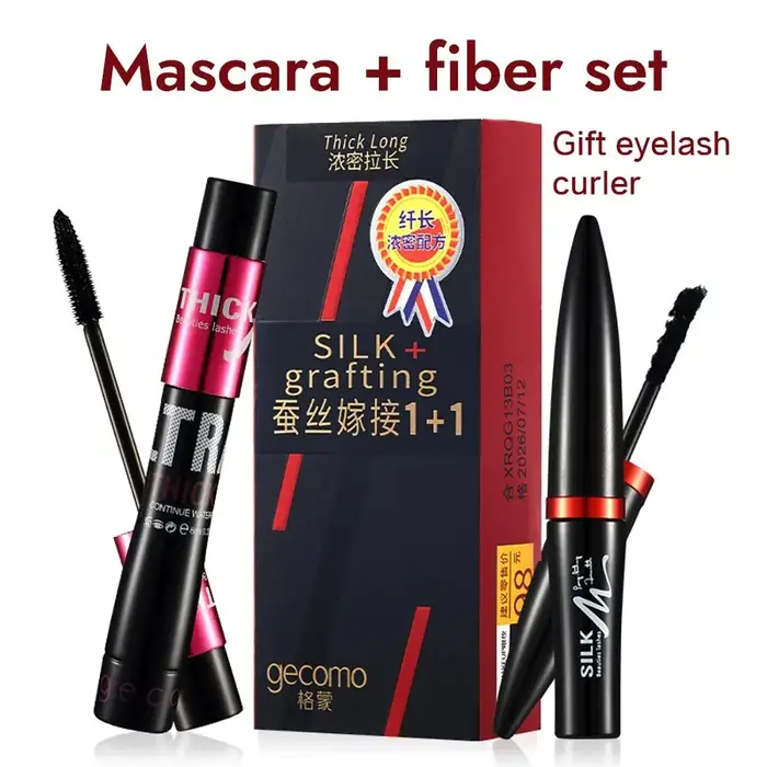 Ensemble de mascara en fibre avec double tubes