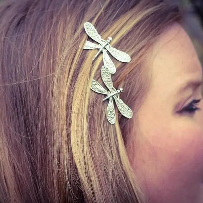 Épingles à cheveux libellule vintage élégantes