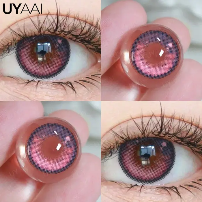 UYAAI 1 paire de lentilles de cosplay roses pour les yeux, lentilles d'anime pour Halloween, lentill