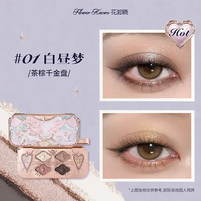 Flower Knows – Palette de fards à paupières de Ballet, cygne noir, mat, fin, scintillant, perle, omb