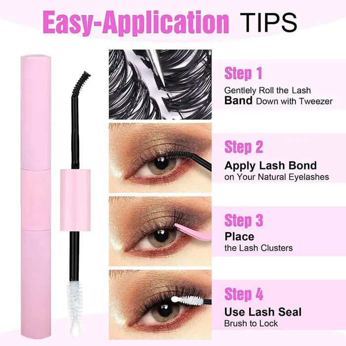 Colle à cils double-embout pour fixation et scellement