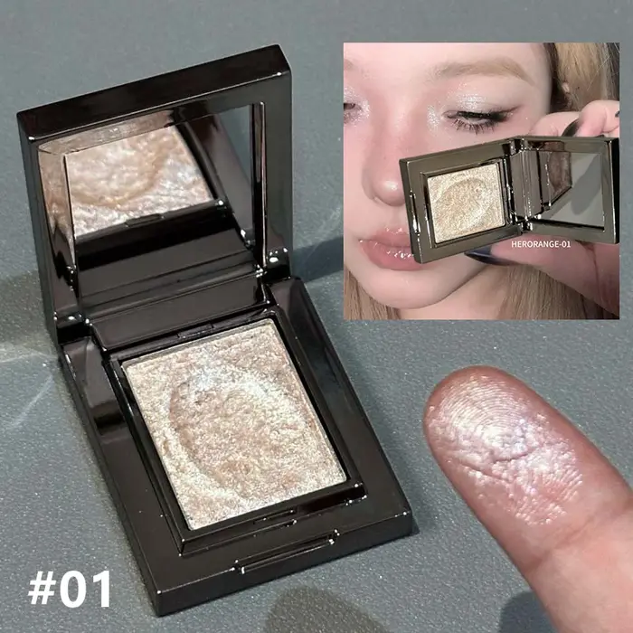 Fard à paupières unique effet caméléon, crème duo-chrome scintillante métallique, illuminateur haute
