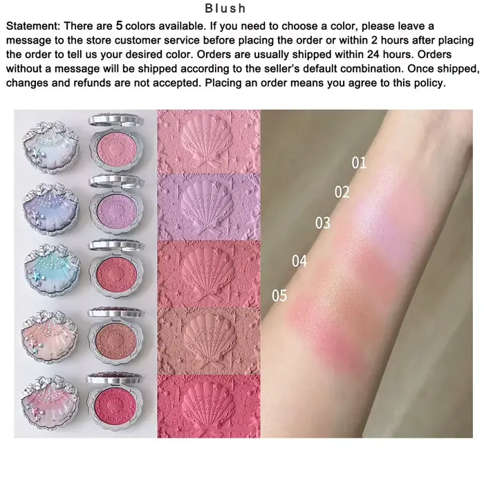 Coffret Maquillage Flower Knows Mermaid Glow Fard à Paupières Gloss Blush Série Perle Coquillage Nou