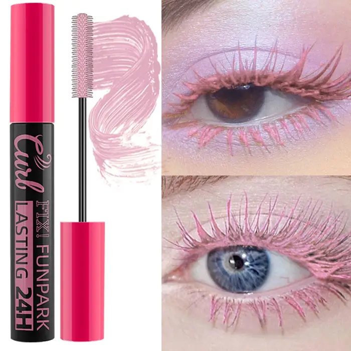 Mascara à boucles épaisses, 9 couleurs, cils naturels imperméables, longue durée, bleu, blanc, vert,