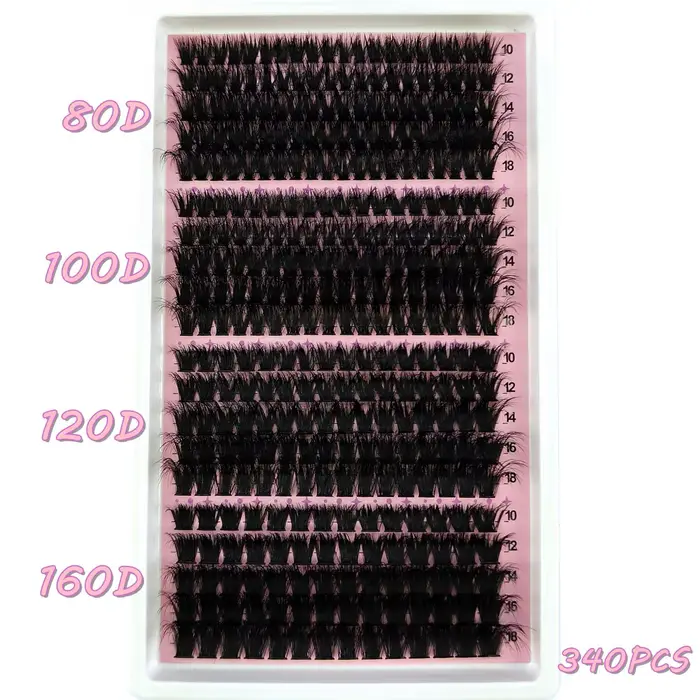 340/390 pièces 40D-160D mélange 5D moelleux cils individuels grappes Extensions faux cils bricolage