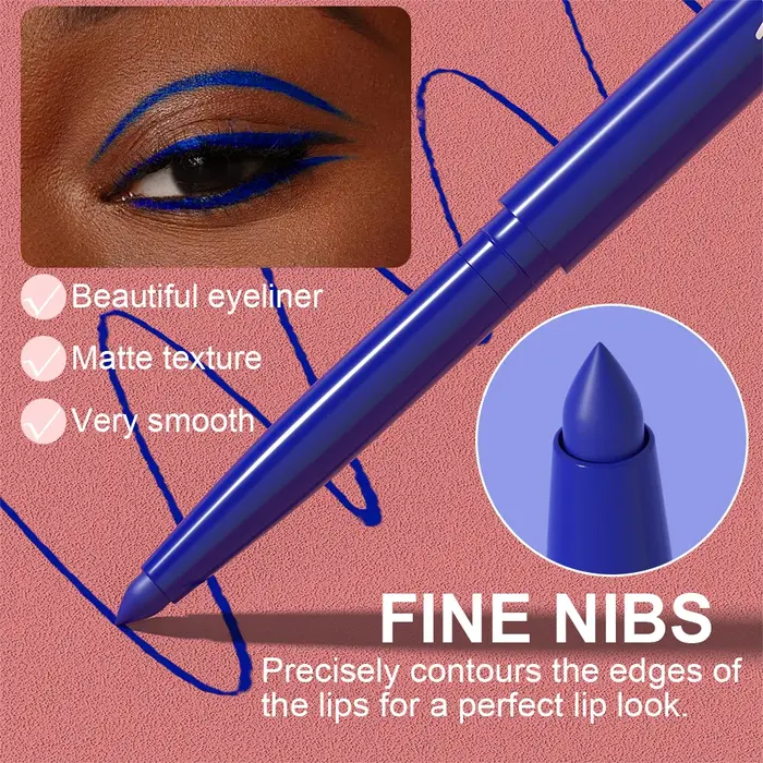 Crayon Eyeliner Gel bleu mat imperméable