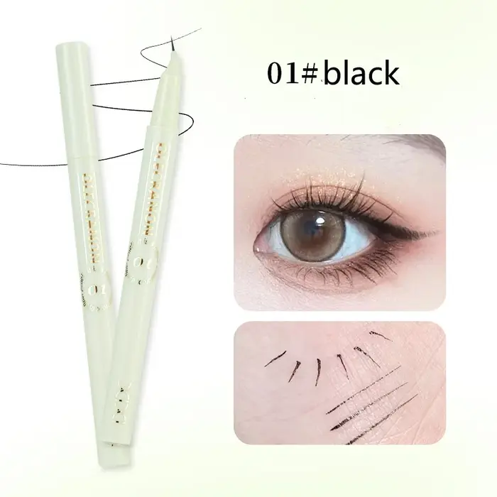 18 °   Crayon à sourcils imperméable à pointe incurvée – Traits ultra-préciss semblables à des cheve