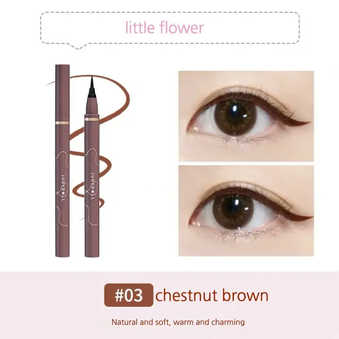 JUDYDOLL Eyeliner liquide Ultra-fin pinceau incurvé maigre longue durée imperméable Anti-secouement 