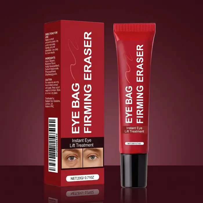Crème Contour des Yeux Effet Lifting Instantané Anti-Poches – Raffermit la Peau Sous les Yeux, Estompe les Rides et Ridules, Traitement Anti-Âge