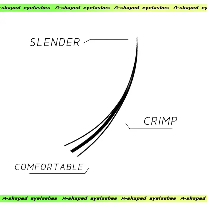 Cils greffés en forme de M de type