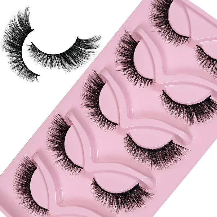 5 paires de cils oeil de chat faux