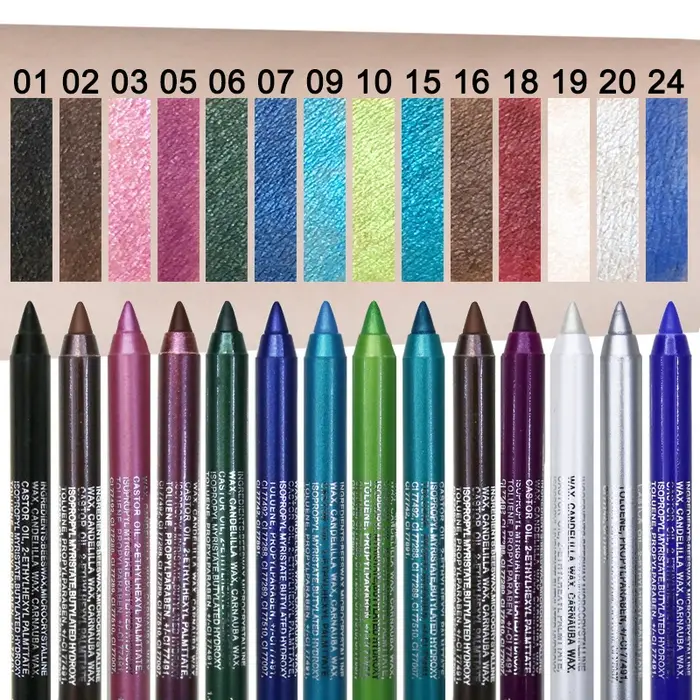 Crayon Eyeliner 17 couleurs, imperméable, longue durée, noir, marron, stylo Gel Eyeliner, fard à paupières multicolore, maquillage mat nacré