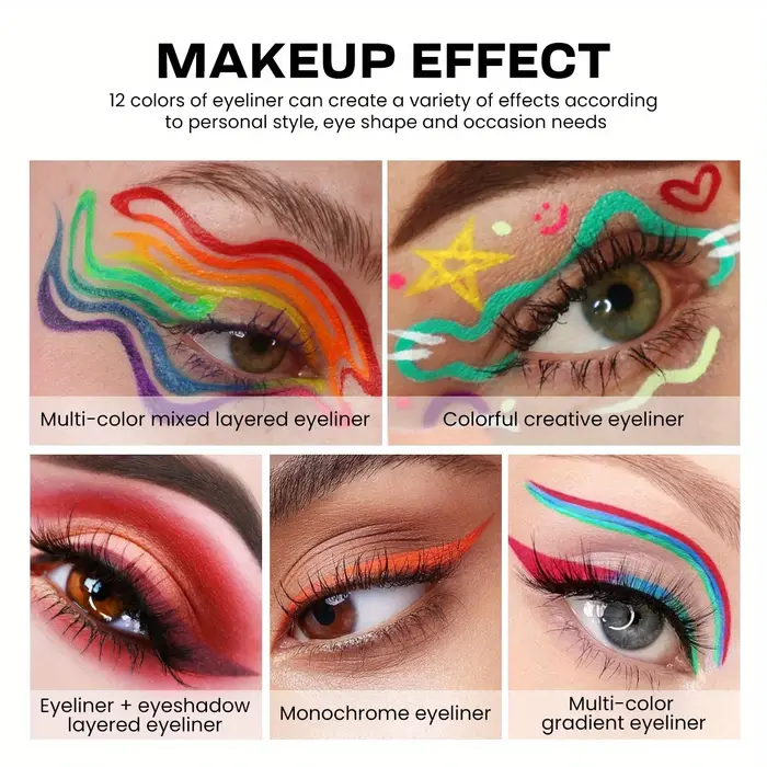 Stylo Eyeliner liquide imperméable, sans taches, coloré, mat, lisse, séchage rapide, facile à porter, maquillage de beauté sans bavures