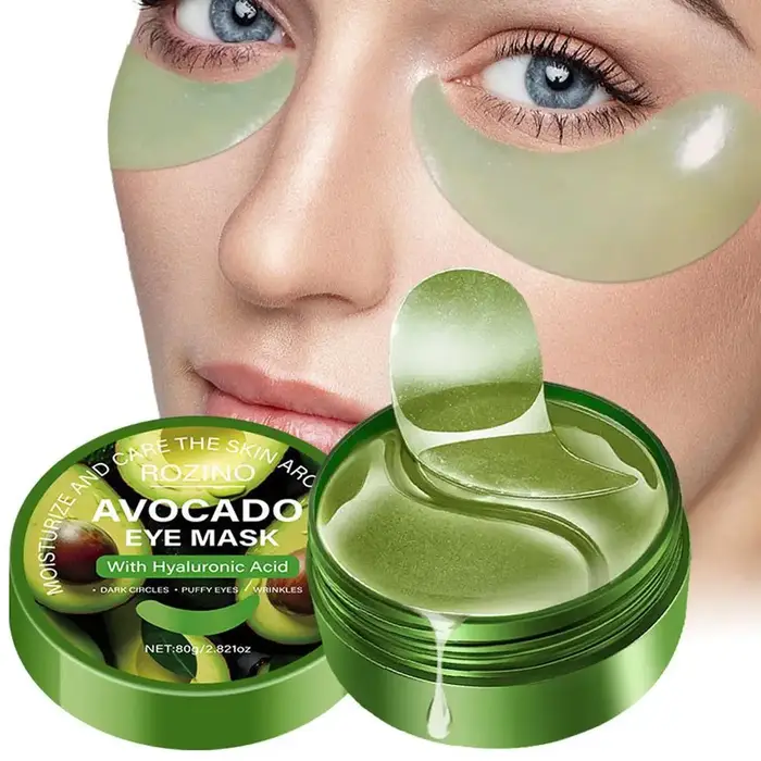 Masque pour les yeux à l'avocat, masque hydratant pour les yeux, réduit les cernes et les poches, patchs pour les yeux lissants et hydratants pour les soins quotidiens des yeux
