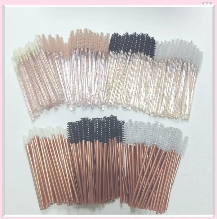 Brosse à lèvres jetable brillante série or Rose