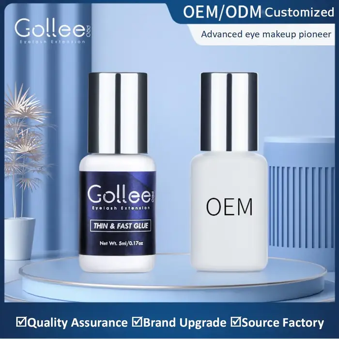 Emballage de marque privée, colle adhésive transparente sensible pour cils, doublure de colle pour c