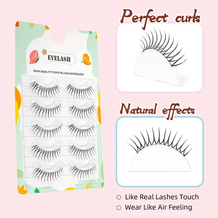 5 paires de faux cils naturels