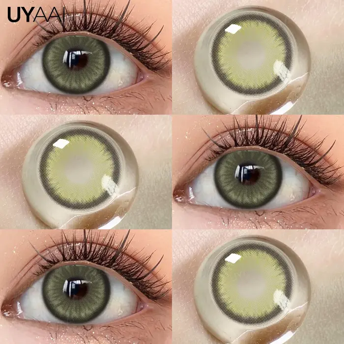 UYAAI nouvelles lentilles de contact colorées pour les yeux élèves de couleur verte Contacts oculaires bleus naturels