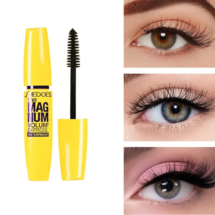 Mascara waterproof - Formule longue tenue pour des cils volumineux et fournis, mascara noir naturel