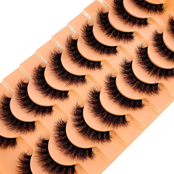 Nouveau 10 paires de Cils maquillage doux moelleux 3D vison Faux Cils épais fait à la main Volume vi