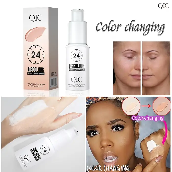 QIC 30ML fond de teint couleur changeante Base de maquillage visage nu couverture complète correcteur mat