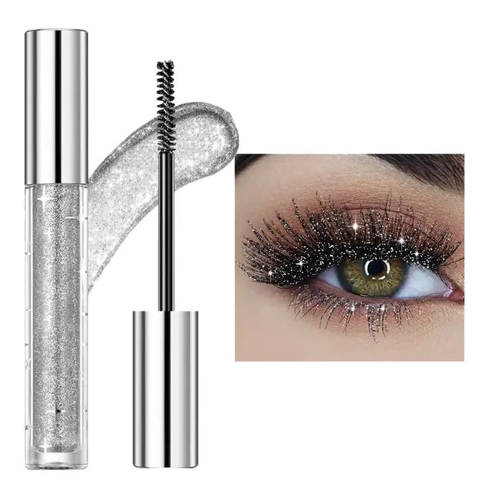 Mascara à cils scintillants, maquillage de fard à barrage, imperméable, longue durée, brillant scint