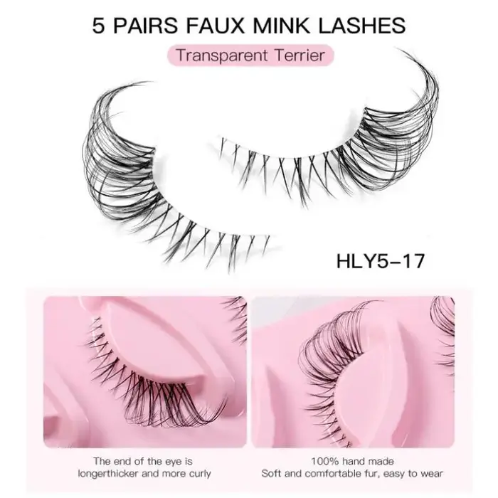 5 paires de faux cils effet œil de renard